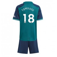 Arsenal Takehiro Tomiyasu #18 Kolmas Peliasu Lasten 2023-24 Lyhythihainen (+ Lyhyet housut)